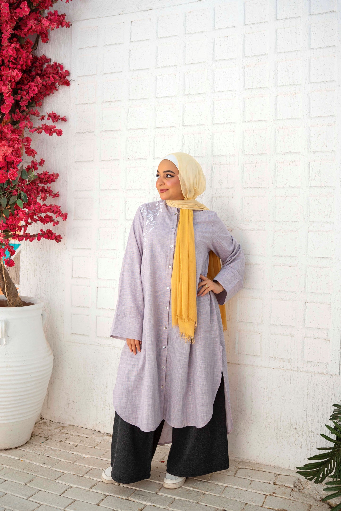 Lilac Purple Long Blouse