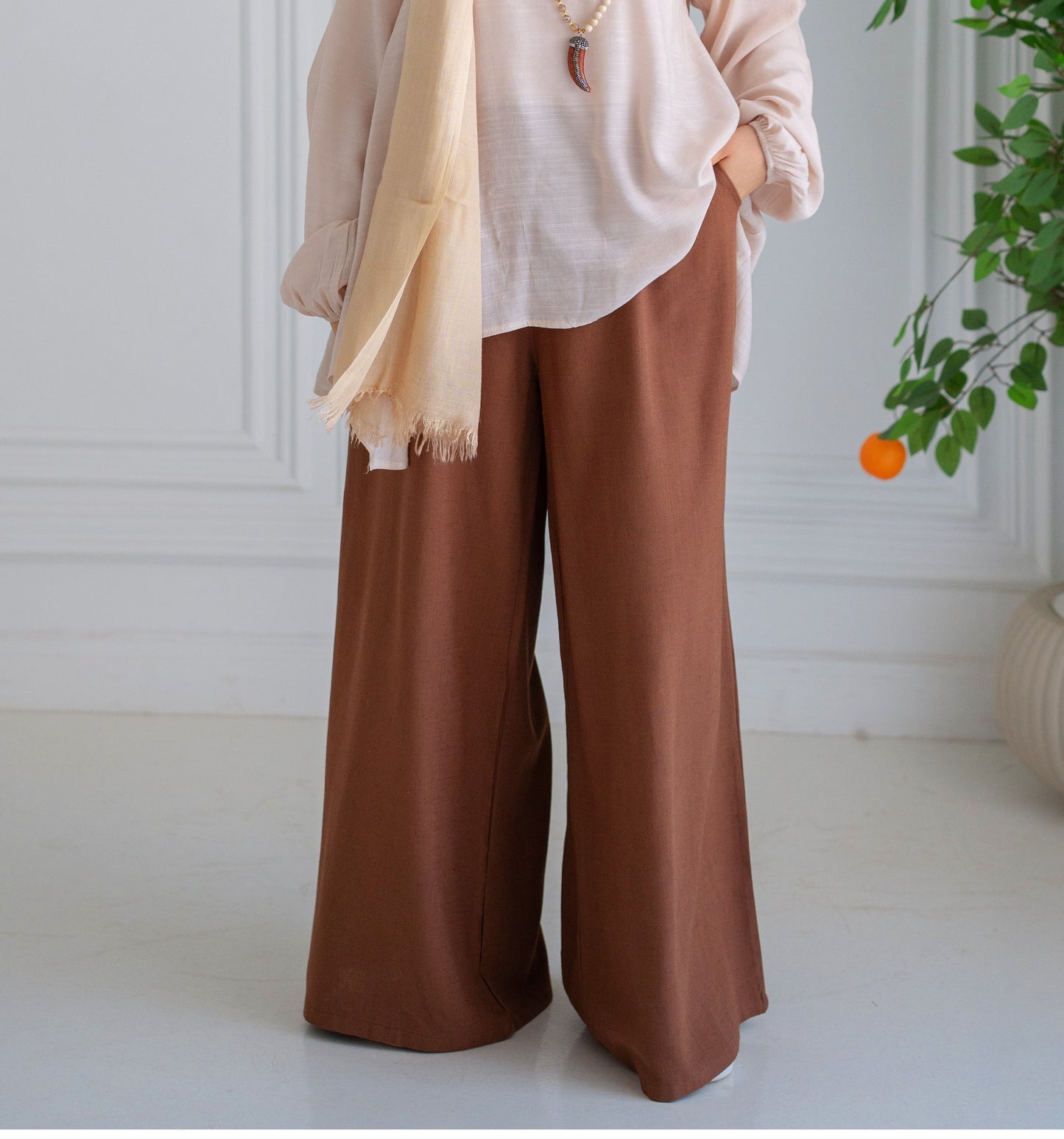 Cocoa Brown Wide Pants