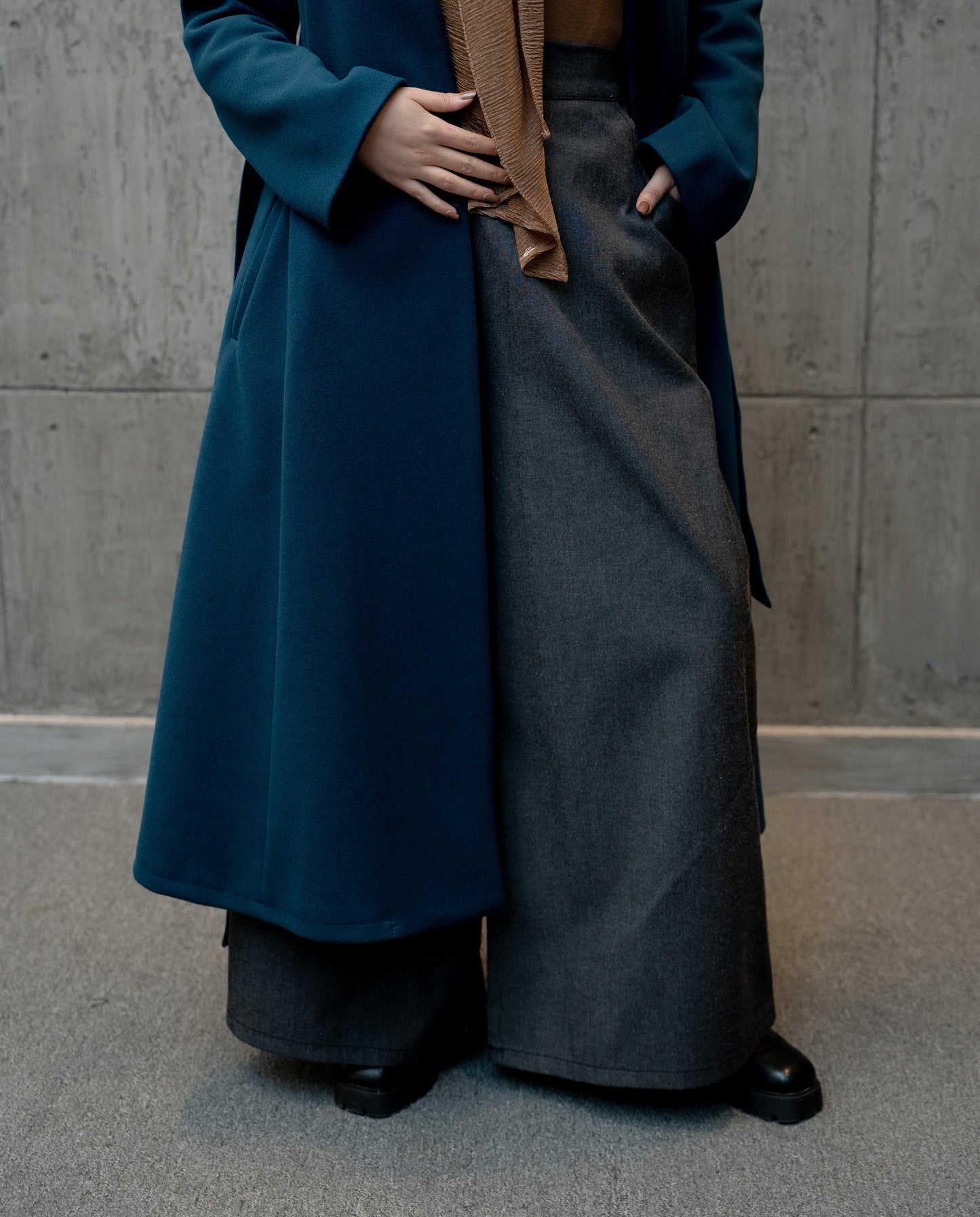 Black Denim Wide Pants