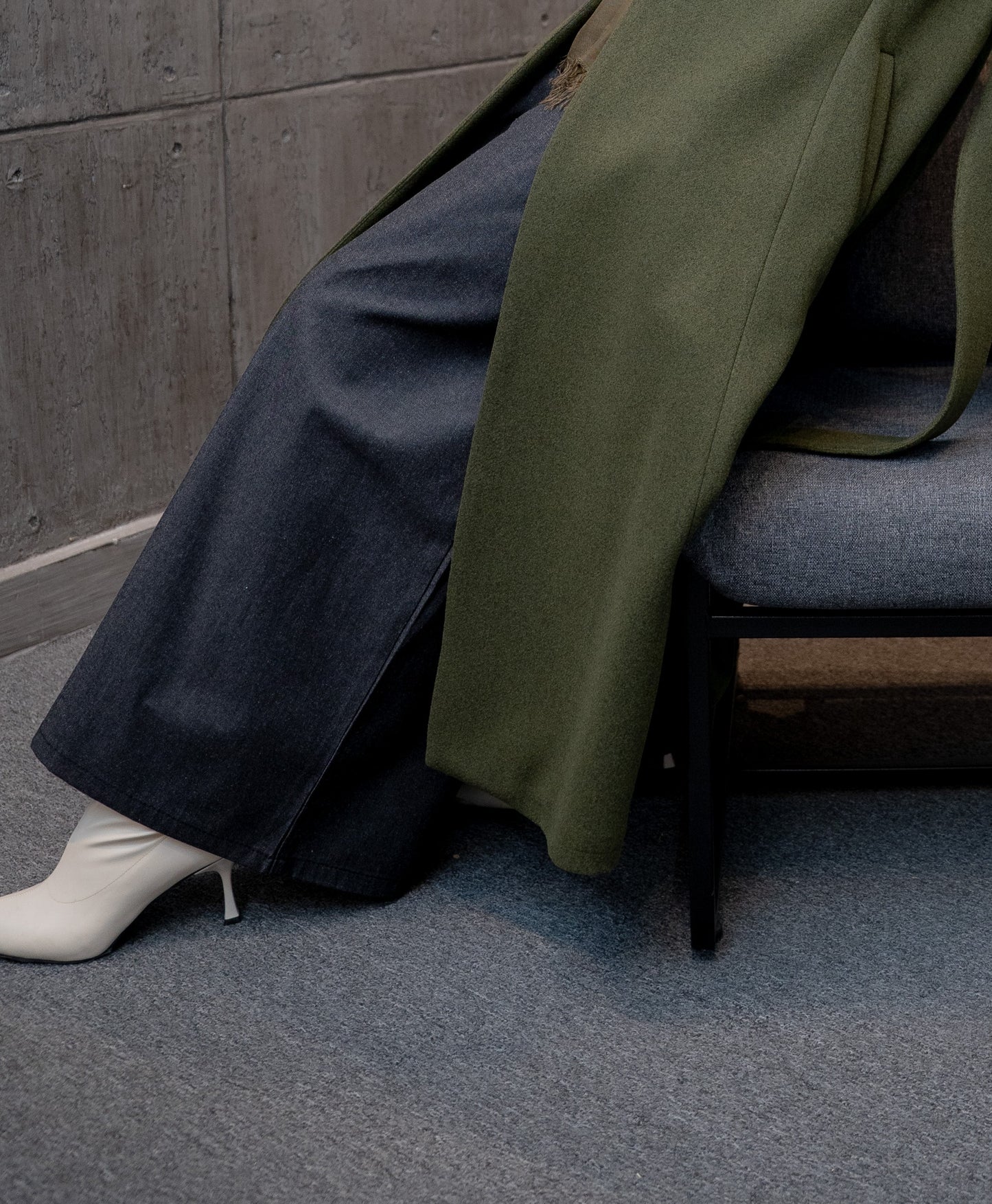 Black Denim Wide Pants