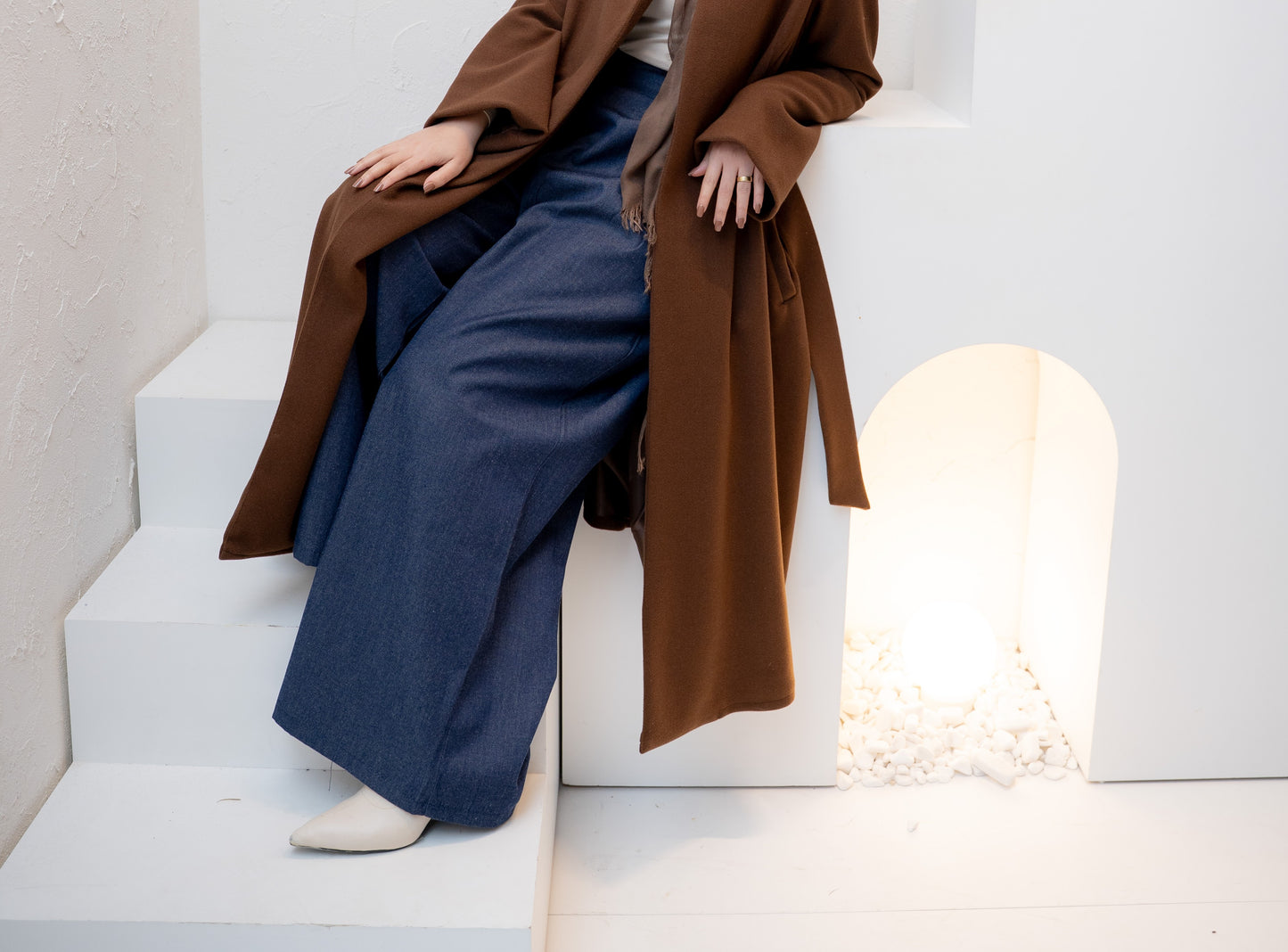 Blue Denim Wide Pants